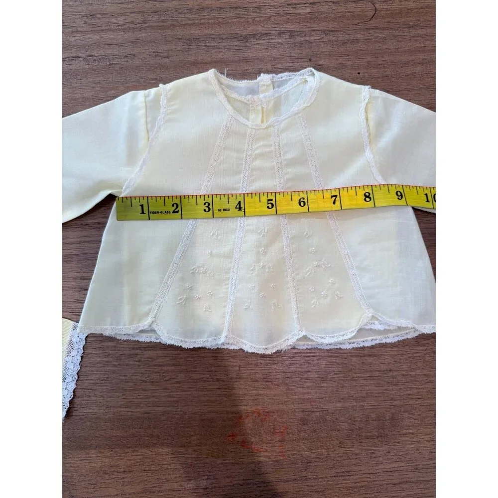 Vintage 70's Handmade Baby Christening Jacket/top w/ blanket.